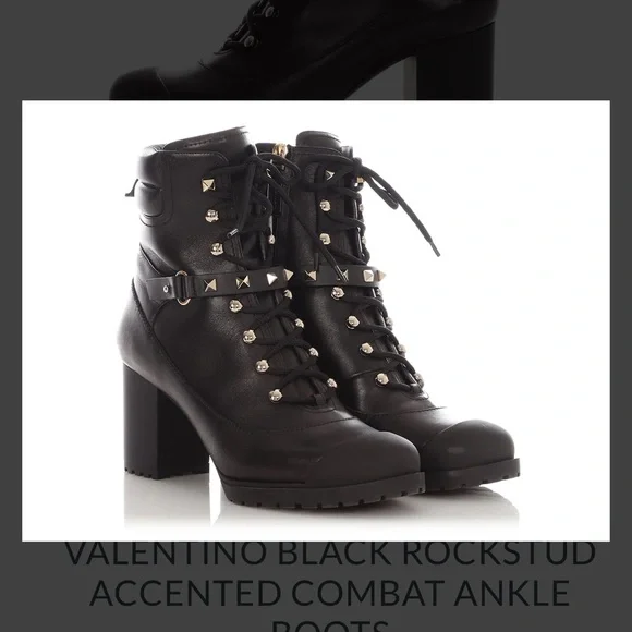 Valentino black combat boots. Size 40. - Picture 3 of 8